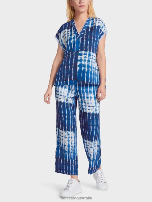 Clothing Midnight Blue J8XFX921 Striped design batik blouse Marc Cain