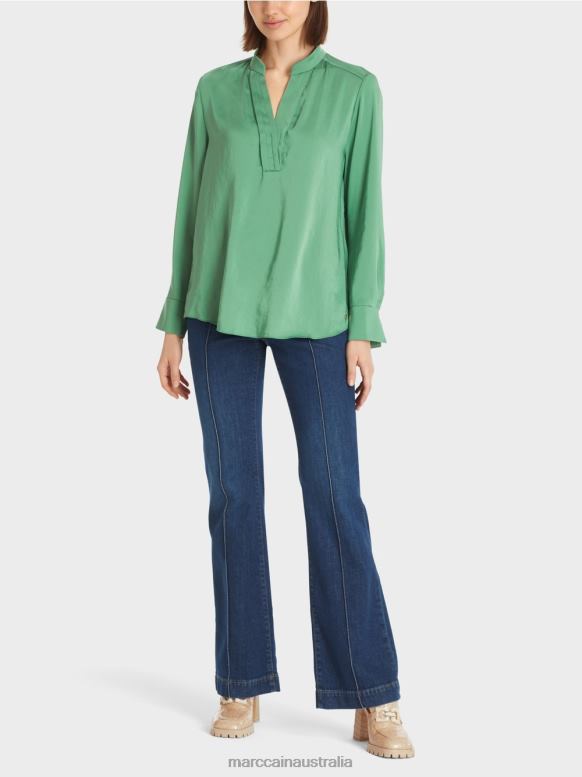 Clothing Moss Green J8XFX1003 Plain-coloured blouse-style top Marc Cain
