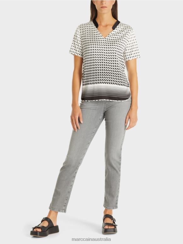 Clothing New Sheer Pink J8XFX994 Blouse shirt with pattern mix Marc Cain