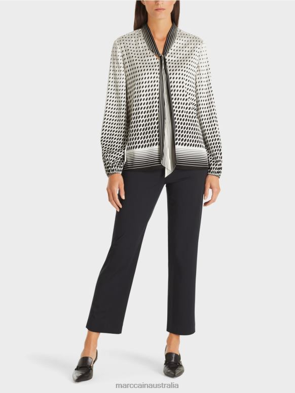 Clothing New Sheer Pink J8XFX996 Blouse with pattern mix Marc Cain