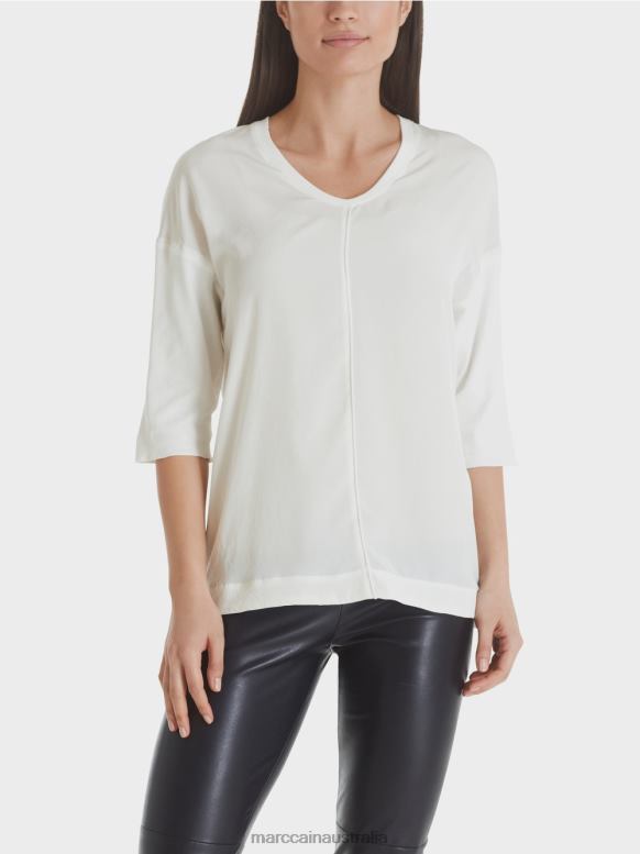 Clothing Off-White J8XFX1030 Blouse shirt made from material mix Marc Cain