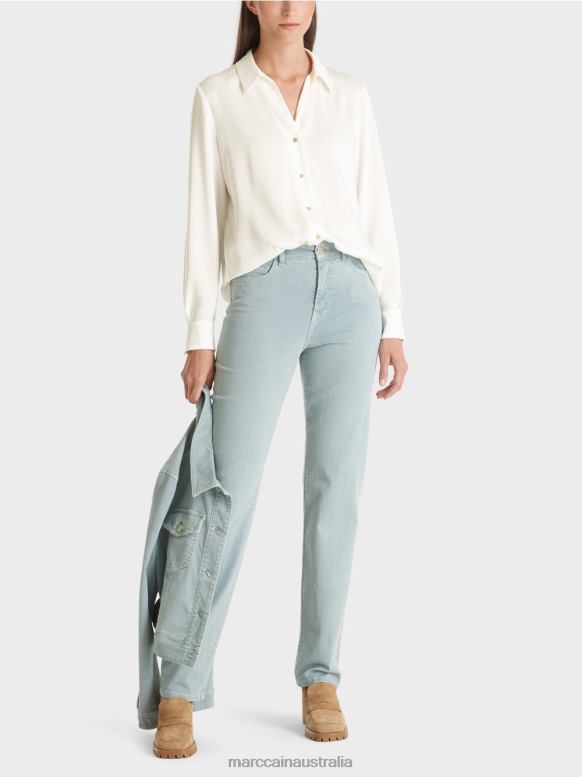 Clothing Off-White J8XFX884 Classic shirt blouse with V-neck Marc Cain