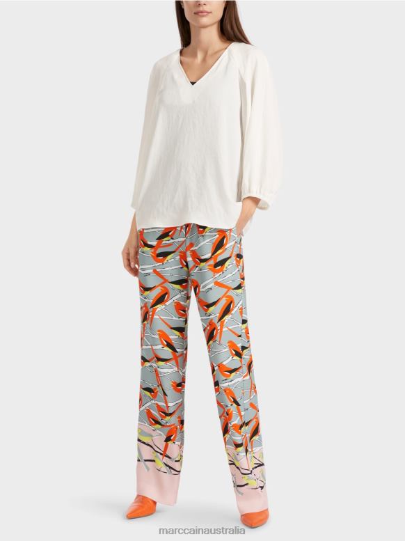 Clothing Off-White J8XFX891 V-neck "Rethink Together blouse Marc Cain