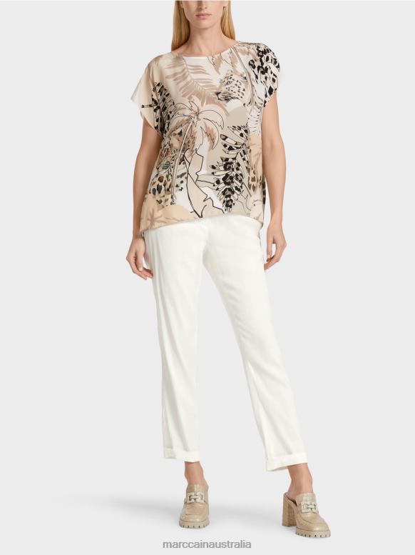 Clothing Off-White J8XFX945 Sleeveless silk blouse Marc Cain