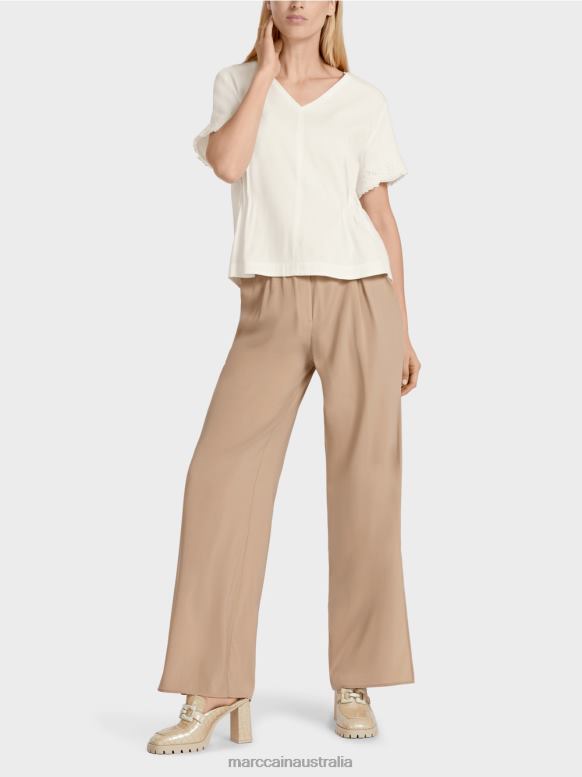 Clothing Off-White J8XFX954 Fitted linen blouse Marc Cain