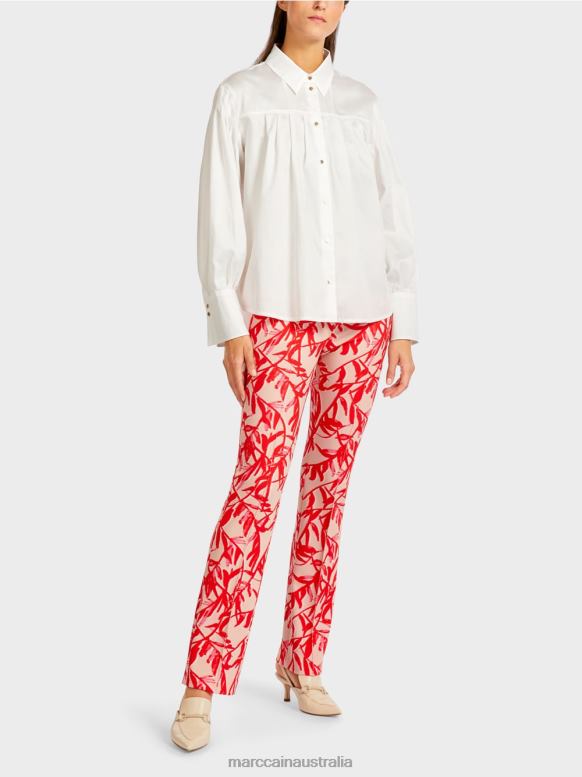 Clothing Off-White J8XFX957 Blouse with shoulder yoke and pleats Marc Cain