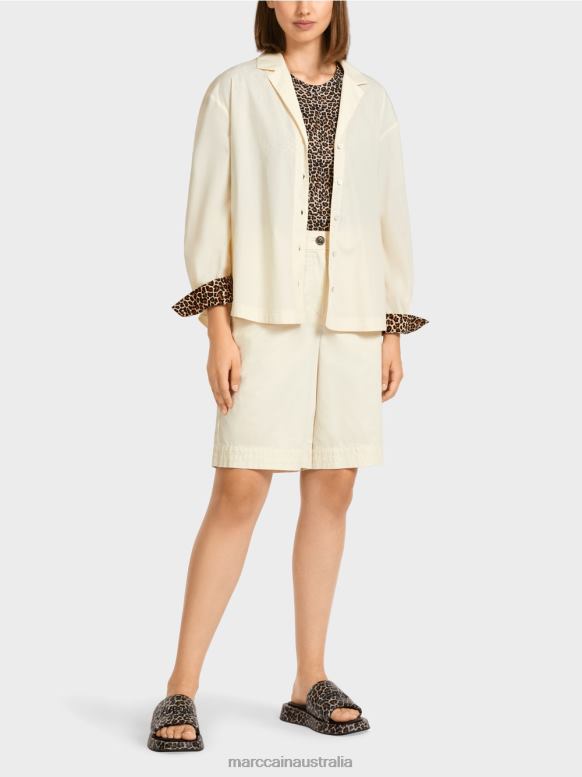 Clothing Powder Cream J8XFX980 "Rethink Together" feminine blouse Marc Cain