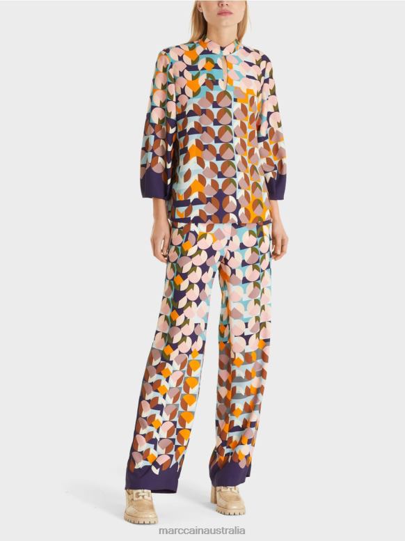 Clothing Royal Purple J8XFX1017 Blouse shirt with graphic print Marc Cain