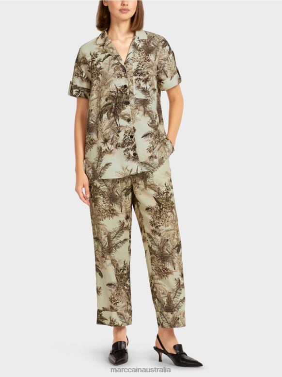 Clothing Soft Breath J8XFX961 Shirt-style blouse with palm motif Marc Cain