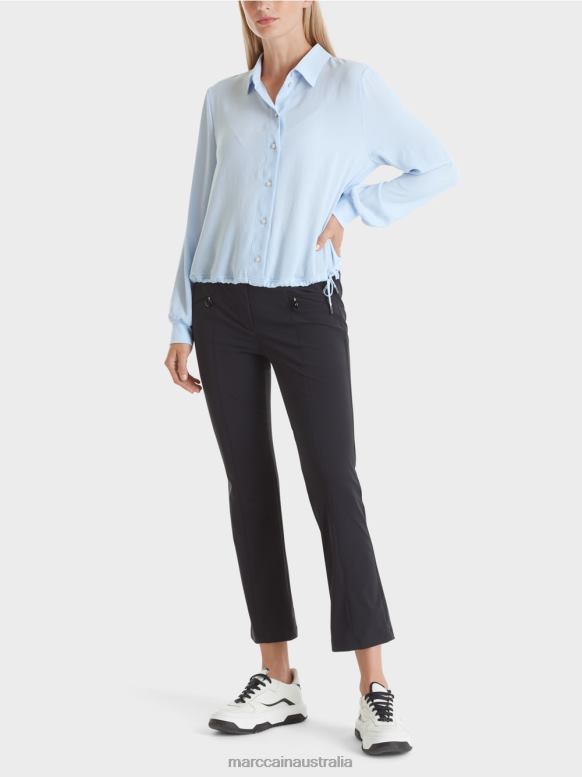 Clothing Soft Powder Blue J8XFX865 Blouse with drawstring Marc Cain