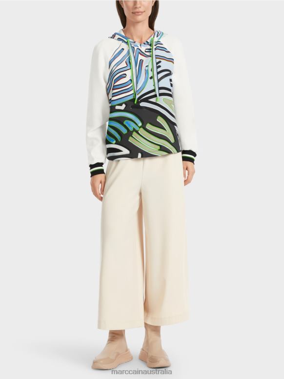 Clothing Soft Powder Blue J8XFX869 Sporty techno-jersey blouse Marc Cain