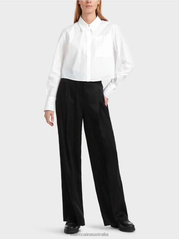 Clothing White J8XFX840 Short cotton blouse Marc Cain