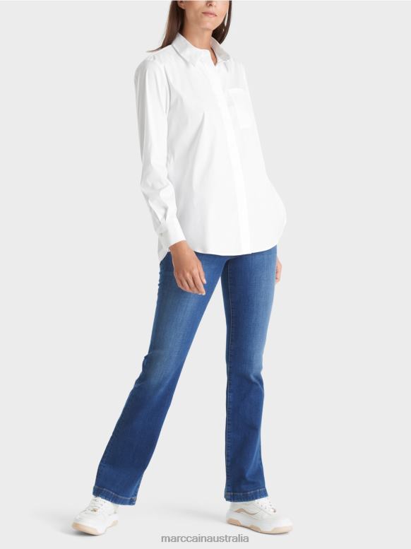 Clothing White J8XFX902 Cotton stretch blouse Marc Cain
