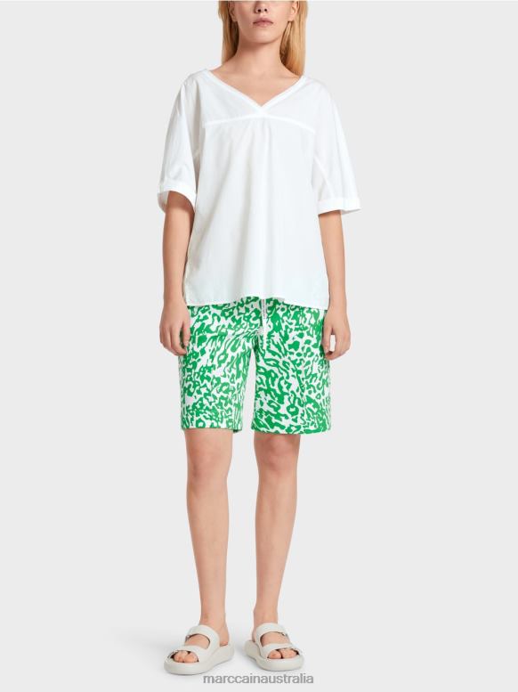 Clothing White J8XFX922 V-neck "Rethink Together blouse Marc Cain