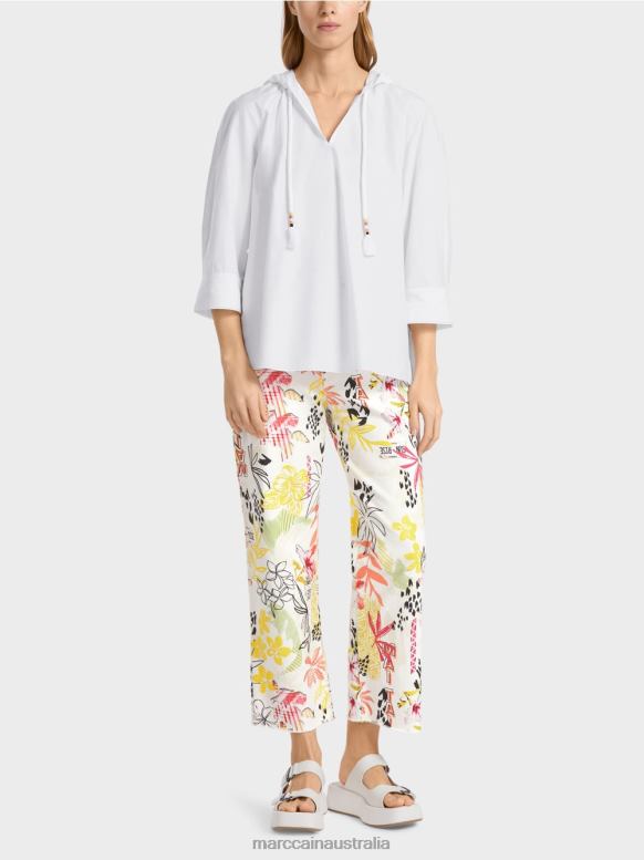 Clothing White J8XFX933 Casual blouse with elegant silk Marc Cain