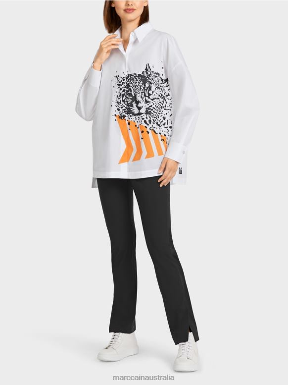 Clothing White J8XFX985 Blouse "Rethink Together" Marc Cain