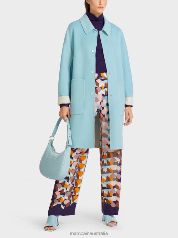 Clothing Atmospheric Blue J8XFX298 Reversible wool coat Marc Cain