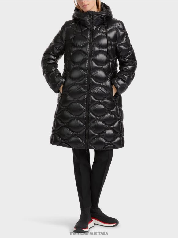 Clothing Black J8XFX245 Quilted "Rethink Together" coat Marc Cain