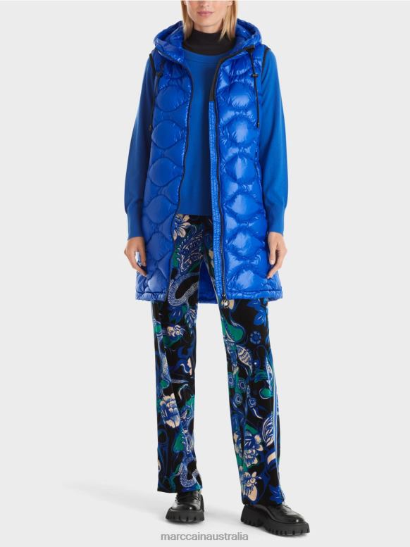 Clothing Bright Royal Blue J8XFX219 Long "Rethink Together" quilted waistcoat Marc Cain
