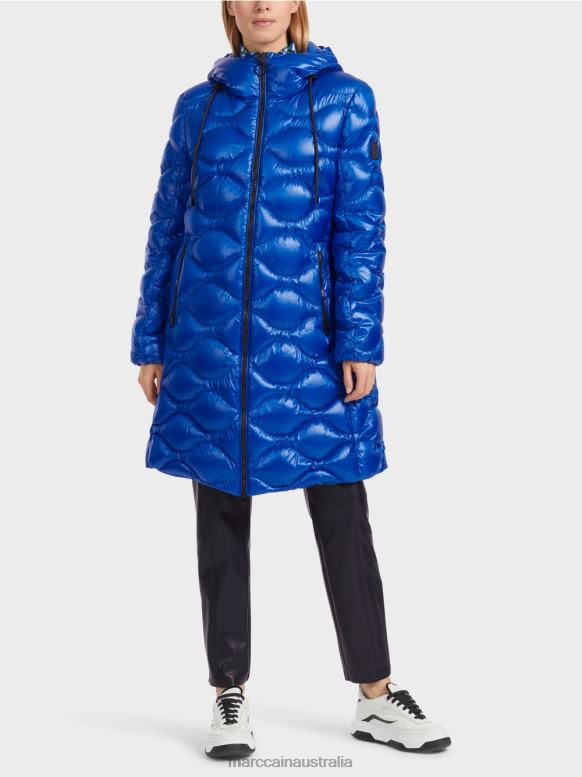 Clothing Bright Royal Blue J8XFX221 Quilted "Rethink Together" coat Marc Cain
