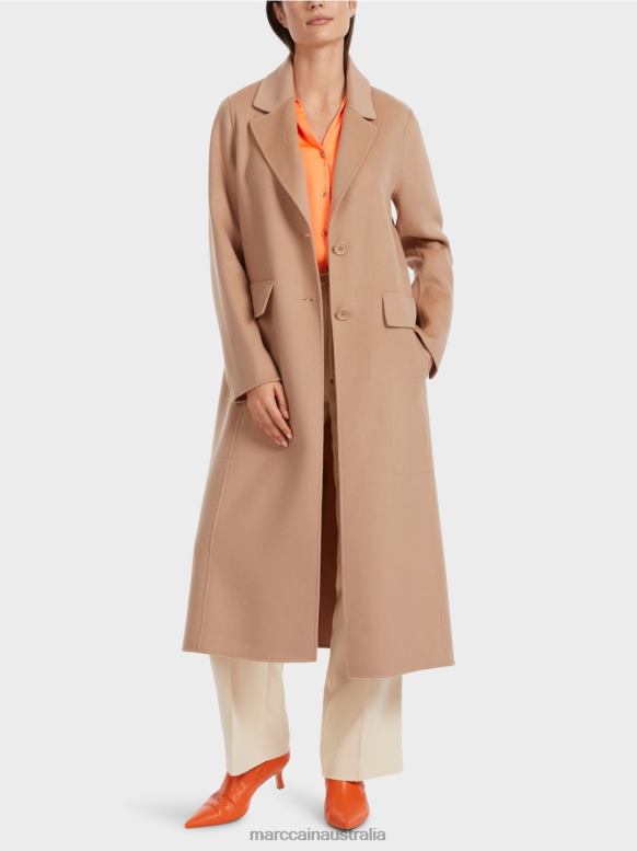 Clothing Bright Toffee J8XFX250 Elegant wool coat Marc Cain