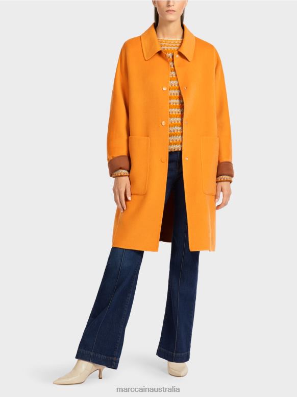 Clothing Clear Orange J8XFX299 Reversible wool coat Marc Cain