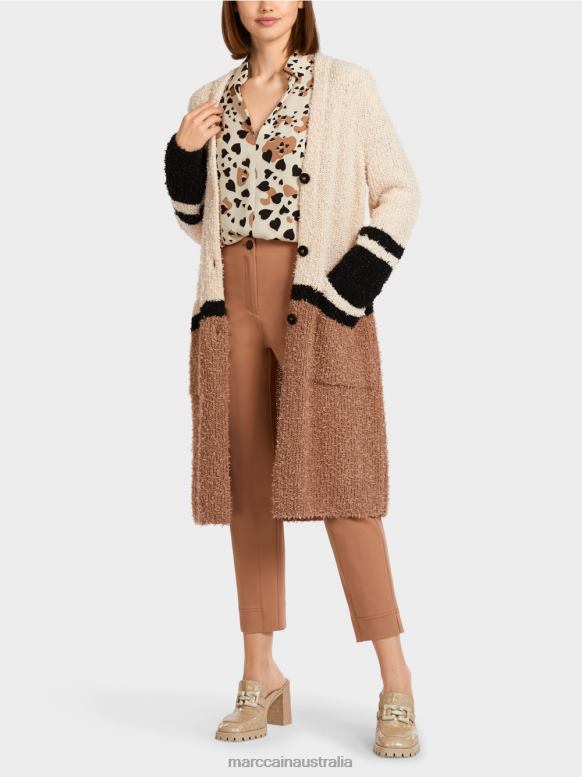 Clothing Creme J8XFX297 Coat "Knitted in Germany" Marc Cain