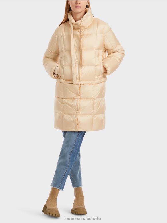 Clothing Dark Cream J8XFX251 Long quilted coat Marc Cain