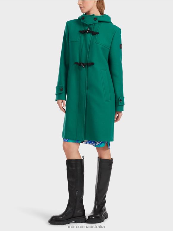 Clothing Eucalyptus J8XFX218 Wool coat with toggle fasteners Marc Cain