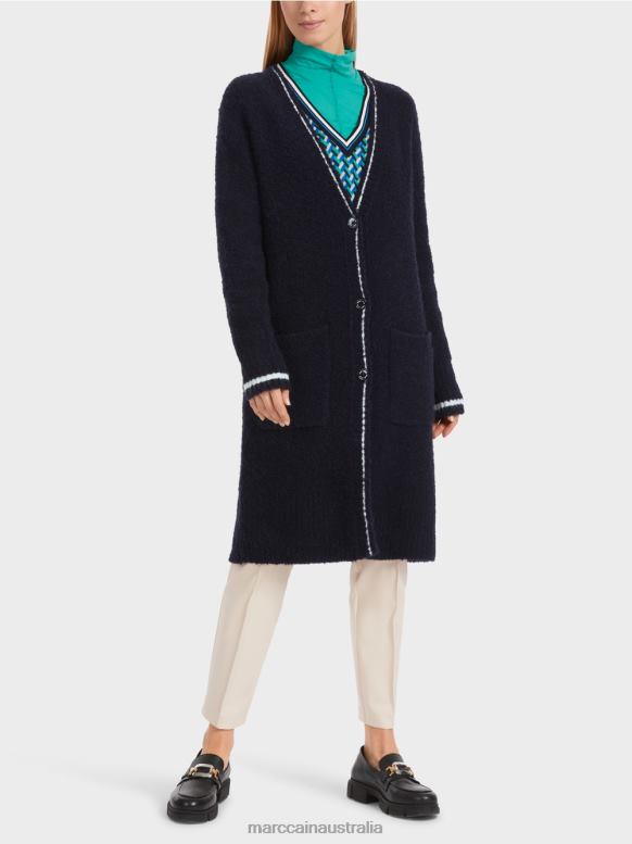Clothing Midnight Blue J8XFX217 Knitted "Rethink Together" coat Marc Cain