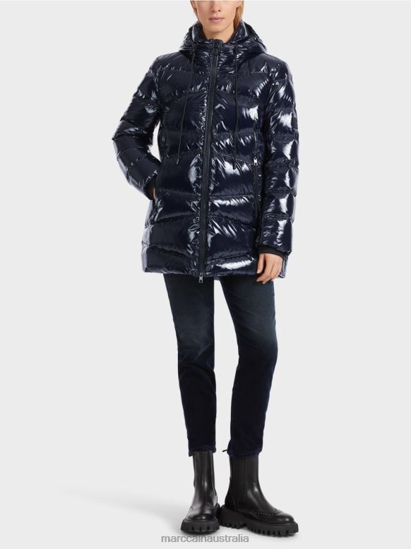 Clothing Midnight Blue J8XFX223 Quilted outdoor jacket with hood Marc Cain