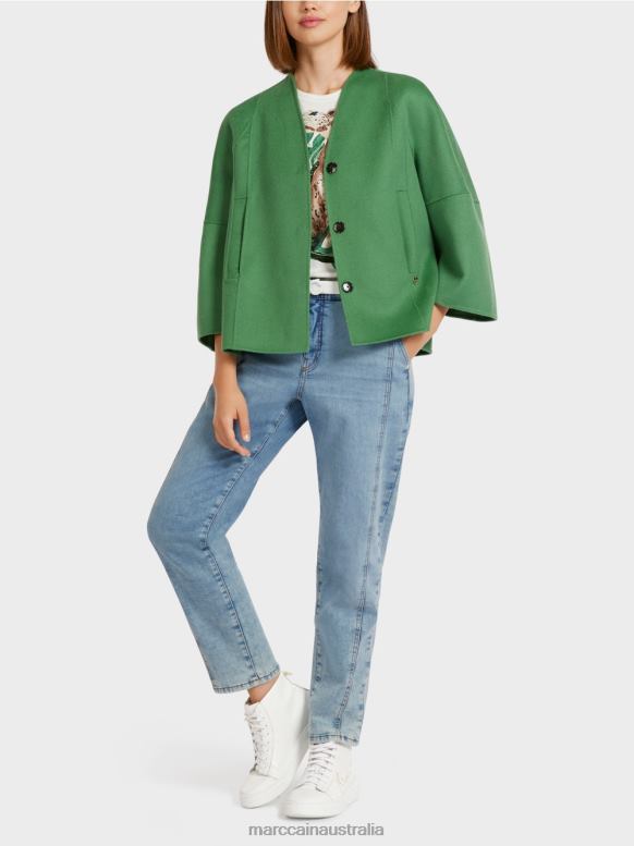 Clothing Moss Green J8XFX293 Plain wool jacket Marc Cain