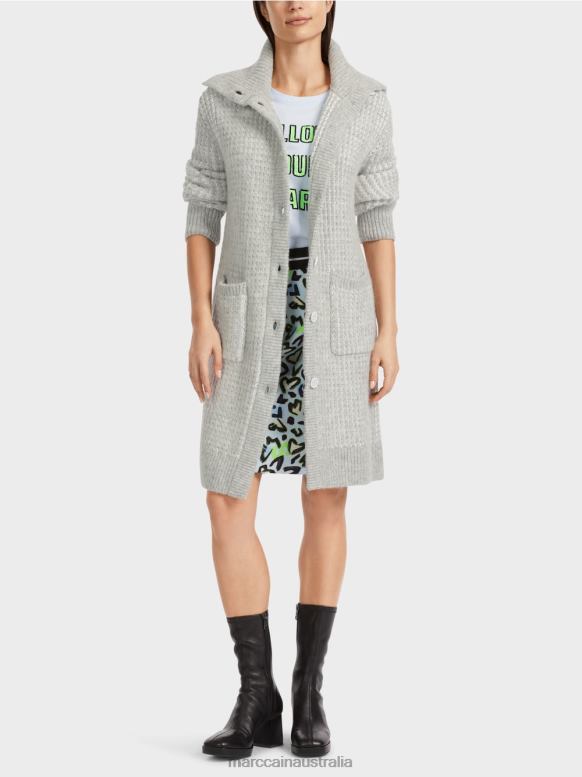 Clothing Silver Grey J8XFX256 Knitted coat Knitted in Germany Marc Cain