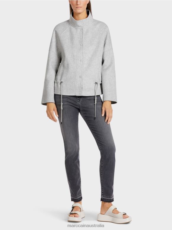 Clothing Silver Grey J8XFX285 Outdoor jacket in wool felt Marc Cain