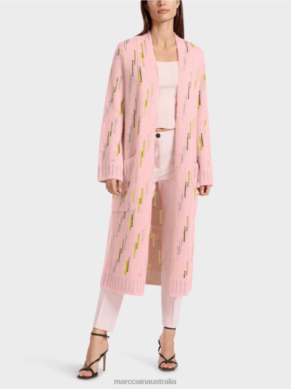 Clothing Soft Powder Pink J8XFX264 Woollen coat knitted in Germany Marc Cain