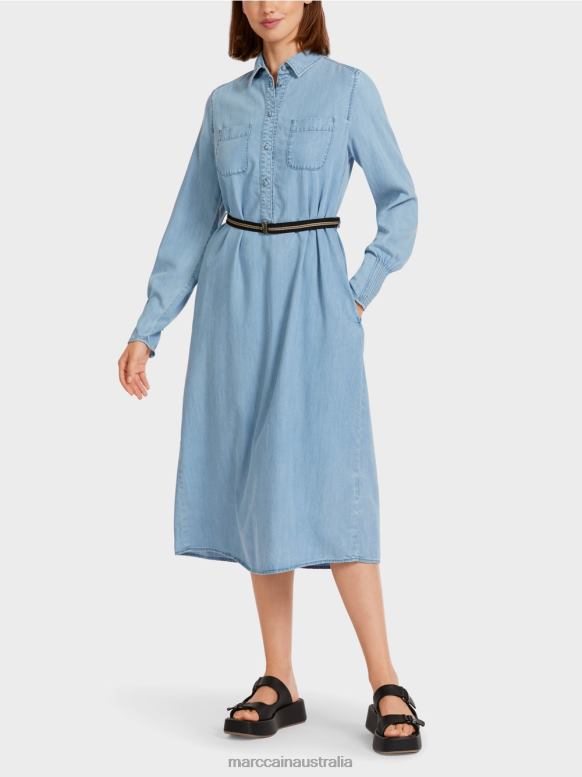 Clothing Baby Blue J8XFX102 "Rethink Together" dress Marc Cain