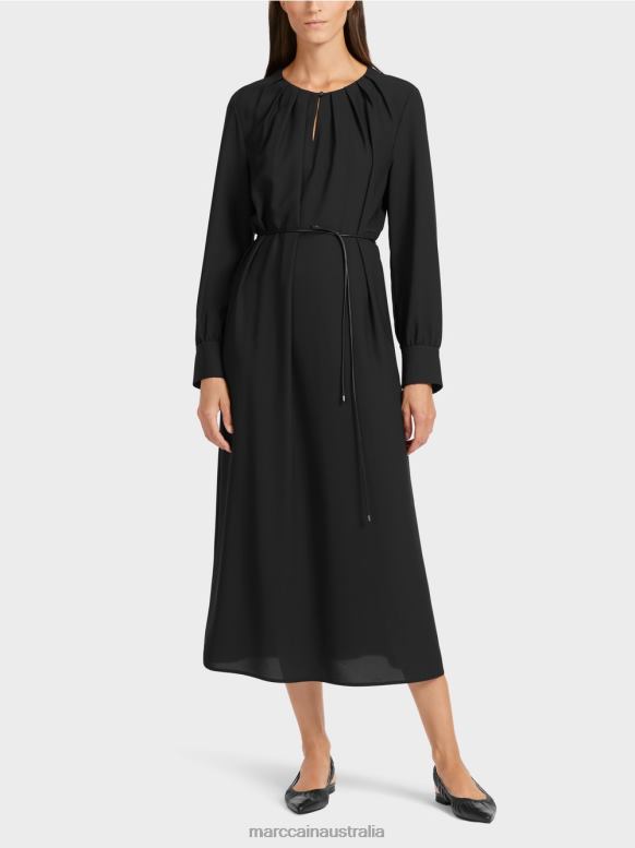 Clothing Black J8XFX130 Elegant dress in a retro look Marc Cain
