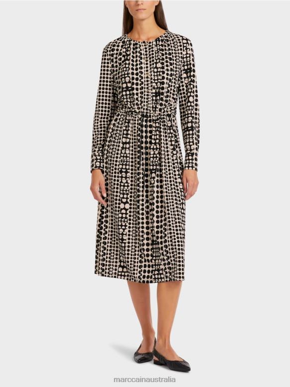 Clothing Black J8XFX131 Dress with op-art design Marc Cain