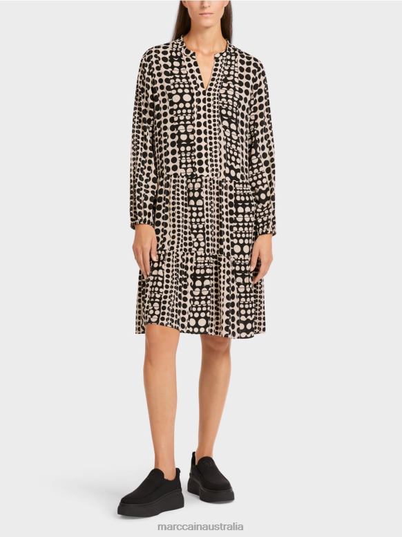 Clothing Black J8XFX134 Dress in recycled polyester Marc Cain