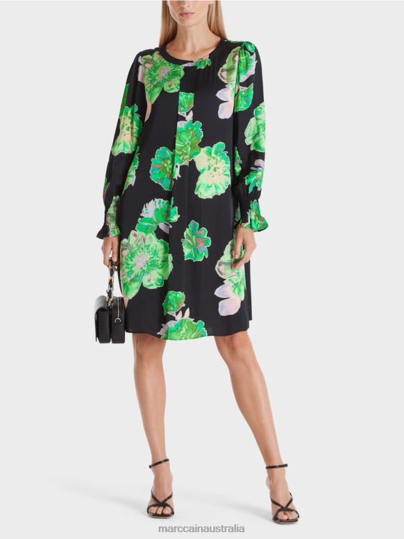 Clothing Black J8XFX13 Dress with flower print Marc Cain