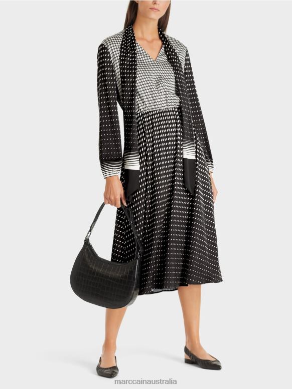 Clothing Black J8XFX144 Dress with pattern mix Marc Cain