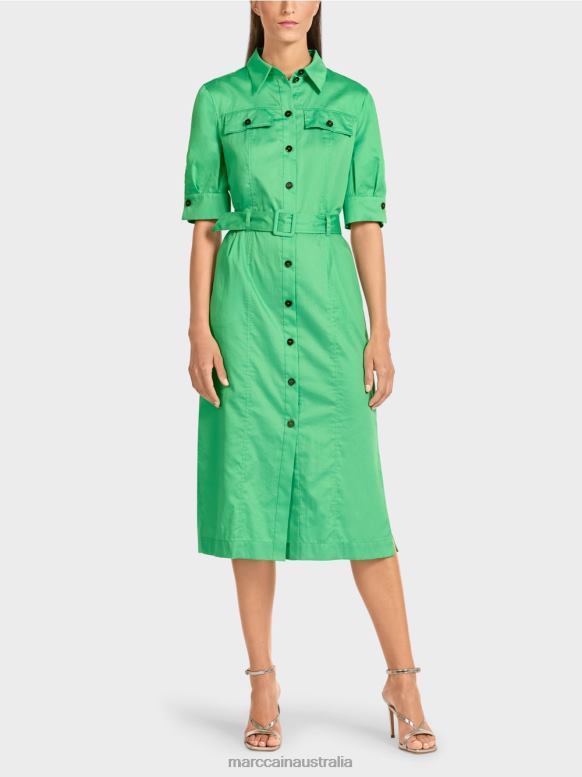 Clothing Bright Jade J8XFX103 Feminine shirt dress with belt Marc Cain