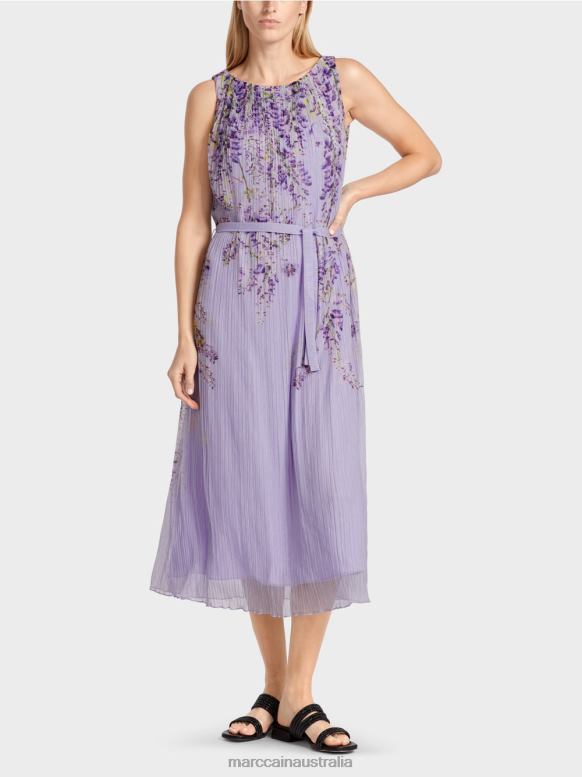 Clothing Bright Lilac J8XFX82 Pleated maxi dress Marc Cain