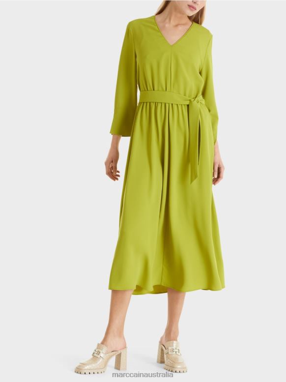 Clothing Bright Olive Green J8XFX43 Flowing dress Marc Cain