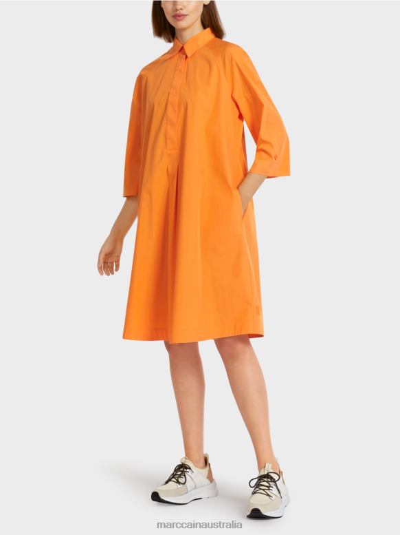 Clothing Bright Orange J8XFX117 "Rethink Together" shirt dress Marc Cain