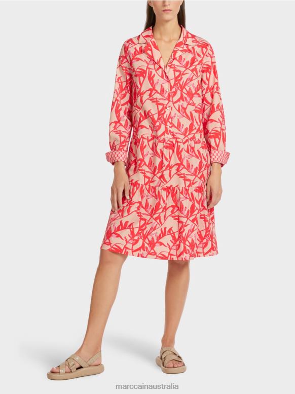 Clothing Bright Tan J8XFX105 Midi dress with lapels Marc Cain