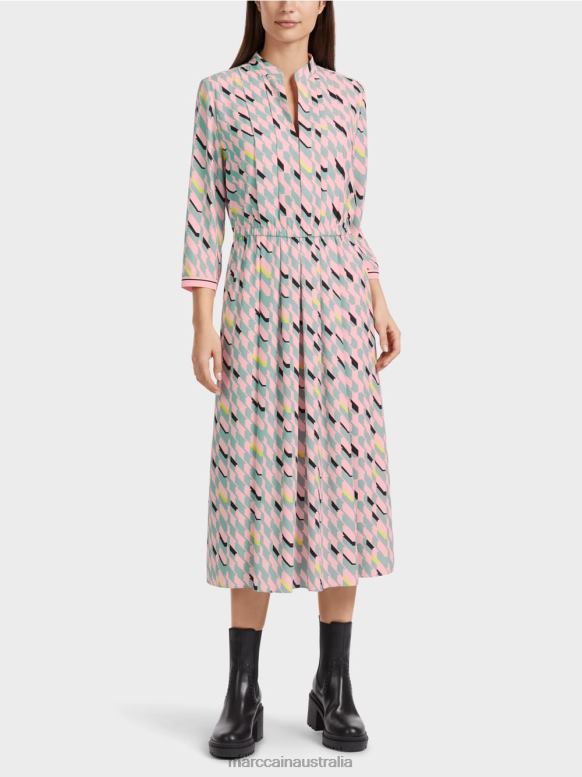 Clothing Dark Sky Blue J8XFX35 Midi dress with pleat details Marc Cain