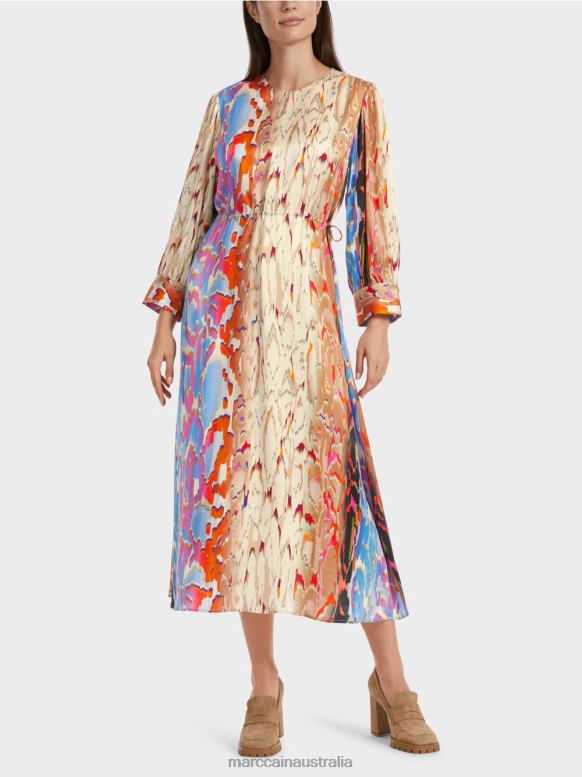 Clothing Dark Summer Sky J8XFX24 Colourful silk dress Marc Cain
