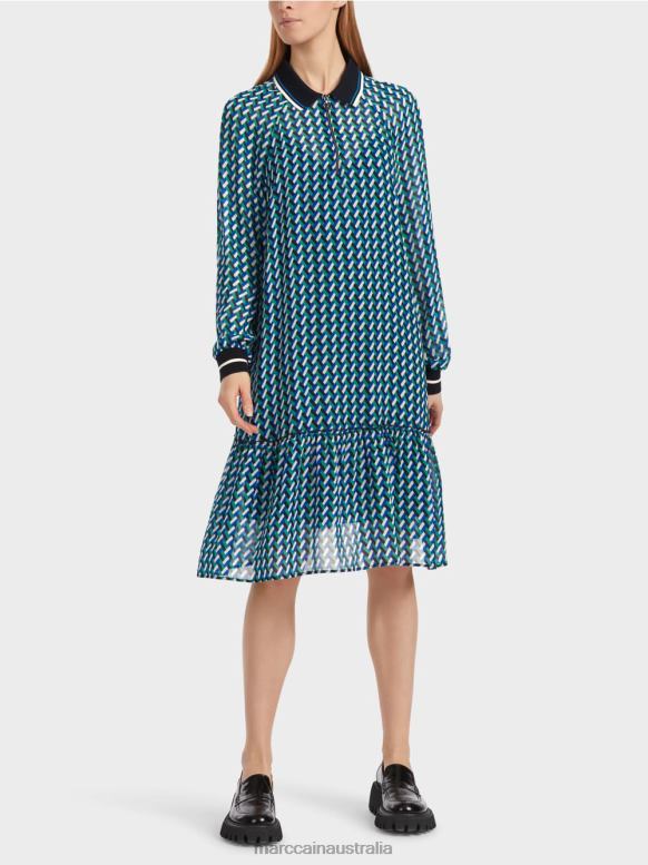 Clothing Enamel J8XFX2 Dress with geometric all-over design Marc Cain