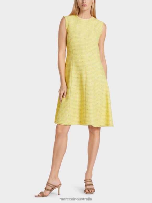 Clothing Lemon Green J8XFX76 Sleeveless dress with a panel skirt Marc Cain